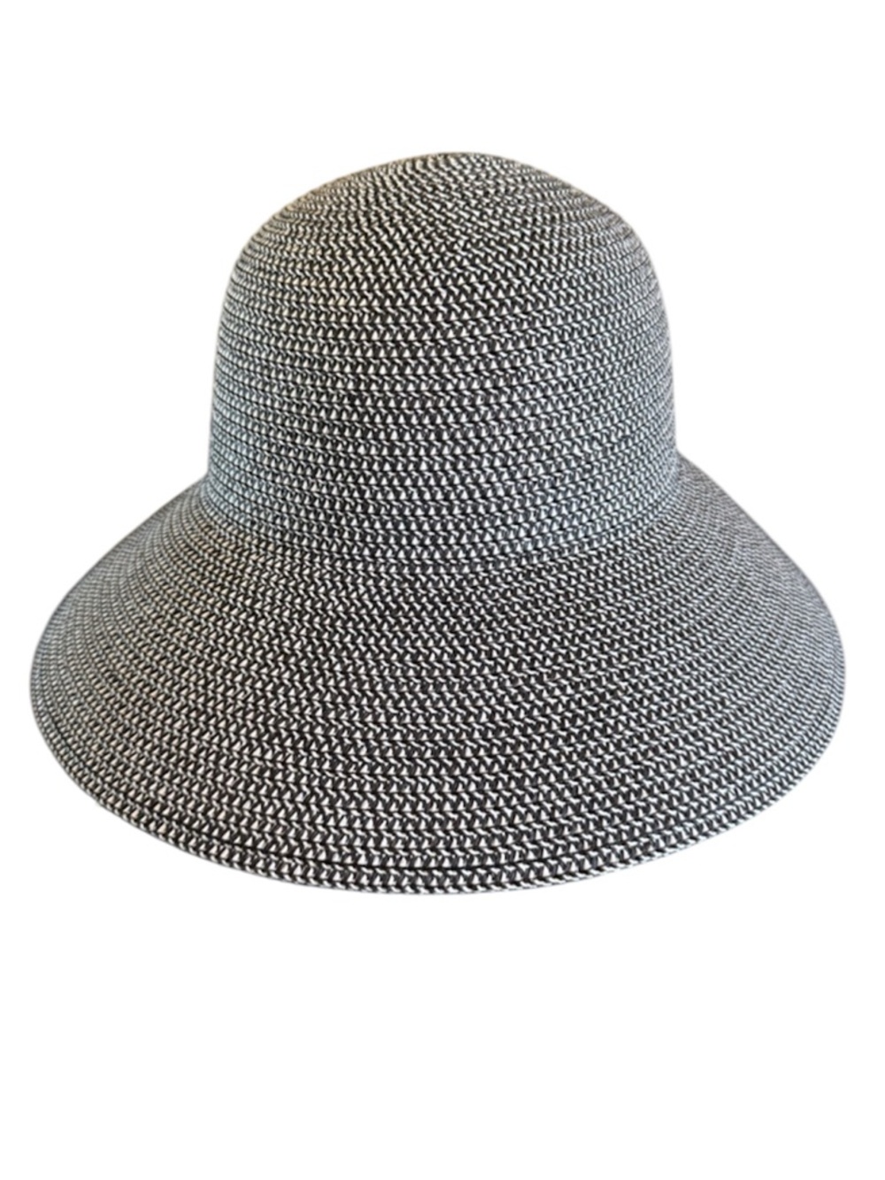 Magid Black & White Woven Wide Brim Sun Hat - Beach New No tag